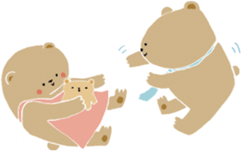 2匹のクマの画像